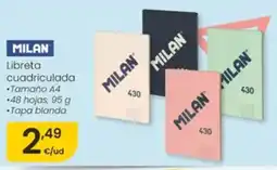Eroski MILAN Libreta cuadriculada oferta