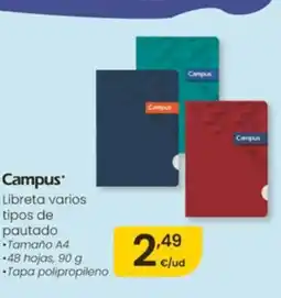 Eroski CAMPUS Libreta varios tipos de pautado oferta