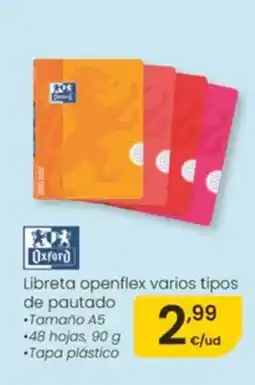 Eroski OXFORD Libreta openflex varios tipos de pautado oferta