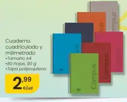 Eroski Cuaderno cuadriculado y milimetrado oferta