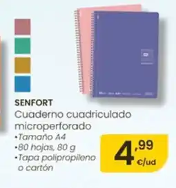 Eroski SENFORT Cuaderno cuadriculado microperforado oferta