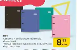 Eroski ENRI Carpeta 4 anillas con recambio oferta