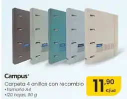 Eroski CAMPUS Carpeta 4 anillas con recambio oferta