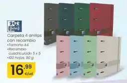 Eroski OXFORD Carpeta 4 anillas con recambio oferta