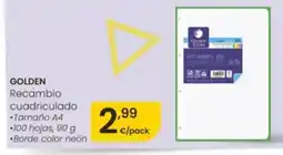 Eroski GOLDEN Recambio cuadriculado oferta
