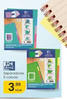 Eroski OXFORD Separadores 5 colores oferta