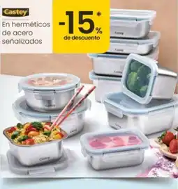 Eroski CASTEY En herméticos de acero señalizados oferta