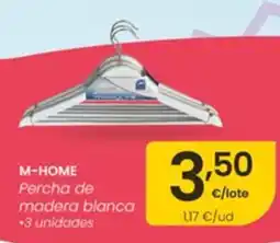 Eroski M-HOME Percha de madera blanca oferta