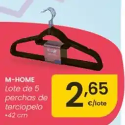 Eroski M-HOME Lote de 5 perchas de terciopelo oferta