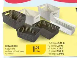 Eroski HEGAHOGAR Cajas de ordenación Press oferta