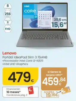 Eroski LENOVO Portátil IdeaPad Slim 3 151AN8 oferta