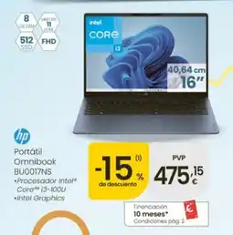 Eroski HP Portátil Omnibook BU0017NS oferta