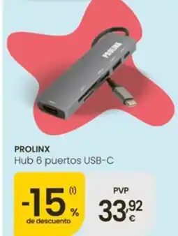 Eroski PROLINX Hub 6 puertos USB-C oferta