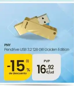 Eroski PNY Pendrive USB 3.2 128 GB Golden Edition oferta