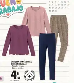 E.Leclerc Camiseta manga larga o legging canalé oferta