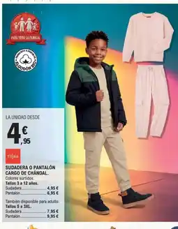E.Leclerc Sudadera o pantalón cargo de chándal oferta