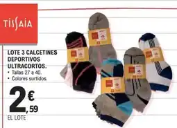 E.Leclerc Lote 3 calcetines deportivos ultracortos oferta