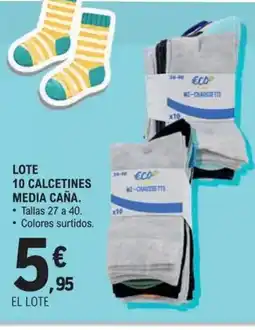 E.Leclerc Lote 10 calcetines media caña oferta