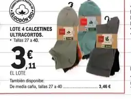 E.Leclerc Lote 4 calcetines ultracortos oferta
