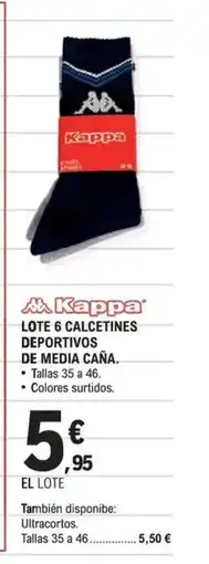 E.Leclerc KAPPA Lote 6 calcetines deportivos de media caña oferta