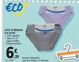 E.Leclerc Lote 10 bragas 08 slips oferta
