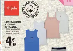 E.Leclerc Lote 2 camisetas interiores de tirantes oferta