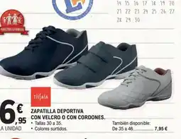E.Leclerc Zapatilla deportiva con velcro o con cordones. oferta