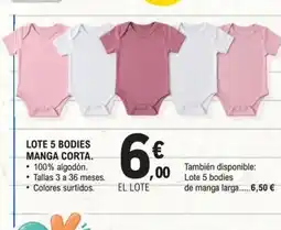 E.Leclerc Lote 5 bodies manga corta oferta