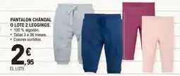 E.Leclerc Pantalon chándal o lote 2 leggings oferta