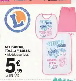 E.Leclerc Set babero, toalla y bolsa oferta
