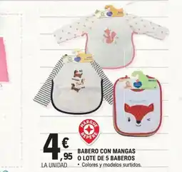 E.Leclerc Babero con mangas 0 lote de 5 baberos oferta
