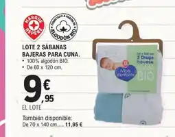 E.Leclerc Lote 2 sábanas bajeras para cuna oferta