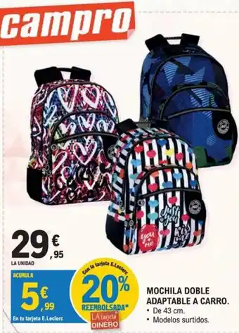 Mochila doble adaptable a carro