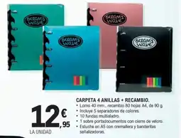 E.Leclerc Carpeta 4 anillas + recambio oferta