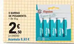 E.Leclerc 5 barras de pegamento oferta