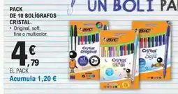E.Leclerc Pack de 10 bolígrafos cristal oferta