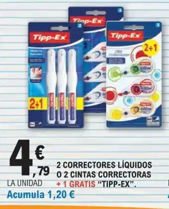 TIPP-EX 2 correctores líquidos o 2 cintas correctoras