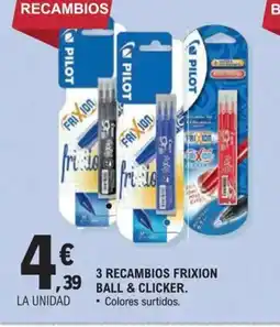 E.Leclerc 3 recambios frixion ball & clicker oferta
