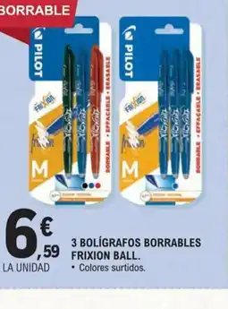 E.Leclerc 3 bolígrafos borrables 59 frixion ball oferta