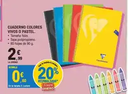 E.Leclerc Cuaderno colores vivos o pastel oferta