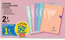E.Leclerc Cuaderno de colores vivos o pastel oferta