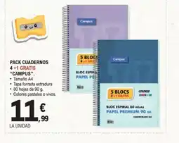 E.Leclerc CAMPUS Pack cuadernos oferta