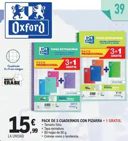 E.Leclerc Pack de 3 cuadernos con pizarra oferta