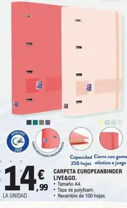 E.Leclerc Carpeta europeanbinder live&go. oferta