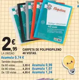 E.Leclerc Carpeta de polipropileno 40 vistas. oferta