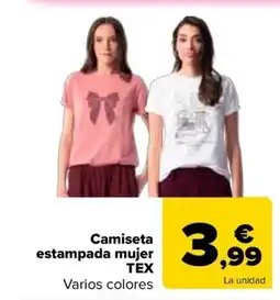 Carrefour TEX Camiseta estampada mujer oferta