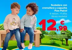 Carrefour Sudadera con cremallera y capucha Paw Patrol oferta