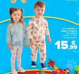 Carrefour Set sudadera + jogger o legging Paw Patrol oferta