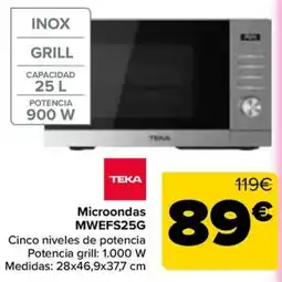 Carrefour TEXA Microondas MWEFS25G oferta