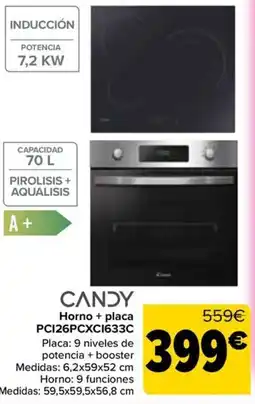 Carrefour CANDY Horno + placa PC126PCXC1633C oferta